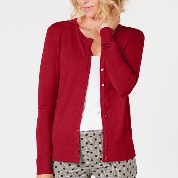 Zara Sweaters Zara Red Knitted Button Front Cardigan Poshmark